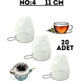Zarif İnci Torba Tül Demlik Çay Süt Kahve Süzgeç Yeniden Kullanılabilir Bitki Çaydanlık Süzgeç 20 Adet No:4