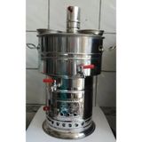 Zarif İş Çift Musluklu Odunlu 12 L Semaver inox