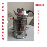 Zarif İş Krom Odunlu Kömürlü Demlikli 3.5 L Semaver
