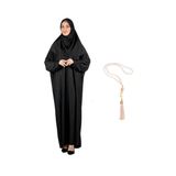 Zarif Namaz Elbisesi Ve Türban Tesbih Set Tesettür Şal Müslüman Kıyafetleri Abaya Black Tek Ebat