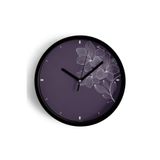 Zarif Orkide Çizim Modern Duvar Saati - 35cm - Önü Camlı Siyah Kasa - Sessiz Mekanizma, JH1188S35SKP