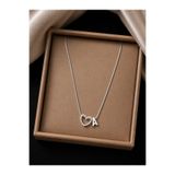 Zarifce Takı A Harfi Çelik Silver Kalpli Harfli Düğüm Kolye Çelik Harfli Kolye Çelik Kolye 45 CM