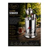 Zarifiş 3.5 Litre Tek Musluklu Semaver Krom Demlik Hediyeli 1 adet Musluk Hediyeli