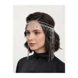 Zarinova accessory Gelin Saç Aksesuarı Zirkon Taşlı Sallantılı Alınlık ve Saç Tacı
