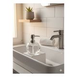 zaTen Pazar Cam Sıvı Sabunluk - Kristal Kesim Banyo Aksesuarı - Gümüş Lüks Sabun Dispenseri