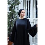 Zaure Kadın Tesettür Oversize Salaş Elbise - 0 Siyah - 42 - 44