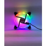 Zauss Rainbow Rgb Kasa Mining Fanı 12cm Renkli Gökkuşağı Fanı Iç Ve Dış Aydınlatmalı 0.3a