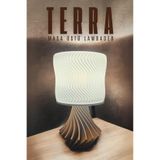 ZAVANSA Dekoratif Terra Modern Masa Lambası, Ahşap ve Seramik, Beyaz Abajur, Çağdaş Tasarım