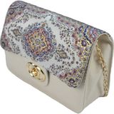 Zaven Otantik Kilim Desenli Zarif Çapraz Çanta - Krem