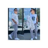 zavera for kids Erkek Çocuk Oversize Yazlık Müslin Kamuflaj Nakış Detaylı 3'lü Takım - Nakış Detaylı Gömlek - Baskılı T-shirt - Pantolon %100 Pamuklu 3'lü Bayram Kombini