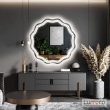 Zavira Led'li Lazer Kumlamalı Lavabo & Banyo Aynası (Dokunmatik Sensörlü) beyaz ledli 80 x 80