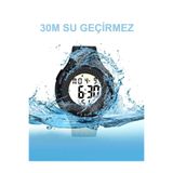 ZAVİRA Su Geçirmez 30mt Dijital Kol Saati Silikon Genç Işıklı Gri