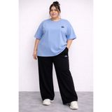 ZAVIXO Kadın Büyük Beden Oversize Eşofman Takımı Basic Kısa Kollu Tişört ve Bol Paça Pantolon Rahat Günlük Takım