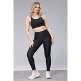 ZAVIXO Kadın İnce Askılı Spor Takım Yüksek Bel Tayt Crop Top Fitness Kombini