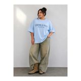 ZAVIXO Kadın Oversize Yazı Baskılı Basic Tişört Bisiklet Yaka Salaş Günlük Streetwear Tişört – Kahverengi, Haki, Bordo, Bebe Mavi L XL 2XL 3XL 4XL 5XL 6XL 7XL 8XL 9XL