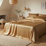 Zavo Gold Ipek Saten Nevresim Takımı Çift Kişilik - 220 x 220 cm