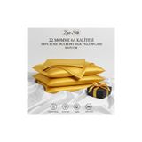 ZAVO Silk %100 Saf Dut İpeği Yastık Kılıfı 2 Adet 22 Momme Altın Seri