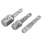 ZAWELIYO 3 Adet Matkap Soket Adaptörü Hex Shank Soket El Lokma Seti 1/4 3/8 1/2 Sürücü Darbeli Sürücü