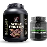 Zax Nutrition Whey Protein 1800 G Çikolata + Creatine Monohydrate 300 G – Kas Kütlesi, Güç ve Performans Artışı Seti