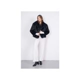 Zaya Collection Premium Suni Lolita Kürk Mont Kadın Siyah Şal Yaka Günlük Model Orta Kalınlık
