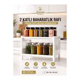 Zayas Shopping 2 Katlı Baharatlık Rafı Tezgah Üstü Mutfak Düzenleyici Çok Amaçlı Mutfak Rafı PP Plastik Organizer 23x16x16 cm