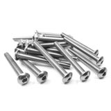 ZAYI M5-0,8 x 45 mm Düğme Başlı Soket Başlı Vidalar, Allen Soket Sürücü, 304 Paslanmaz Çelik, Tam Yivli, Parlak Bitiş, Metrik Dişli Altıgen Soket Cıvatalar Bağlantı Elemanı 20 ADET (M5-0,8 x 45 mm)