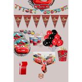 Zayna's Cars Arabalar Temalı Erkek Çocuk Şimşek Mgueen 8 Kişilik Full Set Doğum Günü Parti Malzemeleri