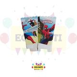 Zayna's Örümcek Adam Spiderman Temalı Karton Popcorn Mısır Kutusu 8 Li - Doğum Günü Parti Seti Malzemeleri