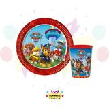 Zayna's Paw Patrol Temalı Karton Tabak ve Bardak Seti 8 Li - Doğum Günü Parti Seti Malzemeleri