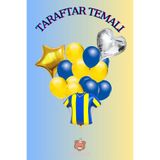 Zayna's Taraftar Temalı Sarı Lacivert Renk Forma Folyo Balon Seti Yıldızlı Ve Kalpli