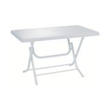 Zayrok Seta Plastik Katlanır Bahçe Masa Beyaz 70X120 cm Metal Ayak