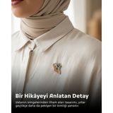 Zaytoon Broş Filistin Haritası Zeytin Dalı Gümüş Metal Yaka İğnesi Yaka Rozeti - 1