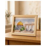 Zaytoon Duvar Tablosu Kudüs Mescid-i Aksa Kubbetüs Sahra Ahşap Çerçeve 15x20 cm - 15*21