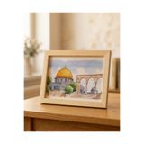 Zaytoon Duvar Tablosu Kudüs Mescid-i Aksa Kubbetüs Sahra Ahşap Çerçeve 15x20 cm