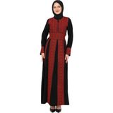Zaytoon Nakışlı Elbise Filistin Geleneksel El Nakışlı Otantik Kadın Elbise - Kırmızı - XL