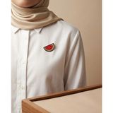 Zaytoon Yaka Rozeti Filistin Yarım Karpuz Dilimi Metal Broş Unisex