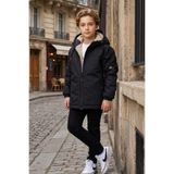 Zaziko Kids Erkek Çocuk Çıkarılabilir Kapüşonlu Kürklü Oversize Kışlık Mont KM4050