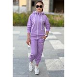 Zaziko Kids Kız Çocuk Scuba Atheletic Reglan Kol Kapüşonlu Dalgıç Kumaş Eşofman Takımı ESF7027