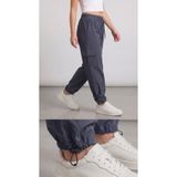 zazzia Kadın Füme Oversize Paraşüt Kumaş Kargo Cepli , Ayarlanabilir Paça Klipsli, Baggy Pantolon
