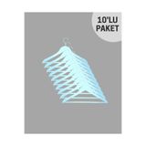 zb homediting Beyaz Flok Kaplamalı Barlı Gömlek Askısı 10'lu Paket