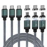 ZBF 100W USB C Manyetik Şarj Kablosu, yıldırım için 2'si 1 arada Şarj Kablosu [4 Paket, 4/4/6.6/6.6FT] 480Mbps Veri Aktarımı, iPhone 15,14,13 Pro Max için 5A Hızlı Şarj, MacBook Pro, iPad, Galaxy S22,