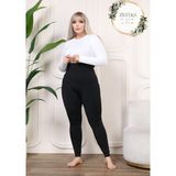 Zbteks Büyük Beden Kalın Kışlık Içi Peluş Siyah Toparlayıcı Termal Tayt - L - XL