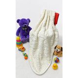 ZBY Home Embos Peluş Bebe Battaniyesi - Krem