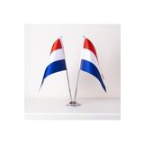 ZC Bayrak 15x22,5 cm Saten Kumaş Dijital Baskı Hollanda 2'li Masa Bayrağı
