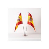 ZC Bayrak 15x22,5 cm Saten Kumaş Dijital Baskı İspany 2'li Masa Bayrağı
