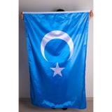 ZC Bayrak 300x450 cm Raşel Kumaş Dijital Baskı Türkistan Milli Gönder Bayrağı