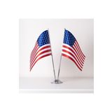 ZC Bayrak Amerika 2'li Saten Kumaş Dijital Baskı 15x22,5 cm Masa Bayrağı