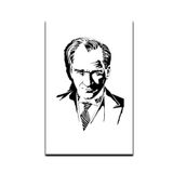ZC Bayrak Atatürk Kara Kalem Portre Raşel Dijital Baskı Bayrak 150x225 cm