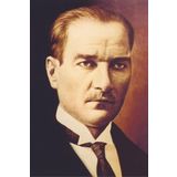 ZC Bayrak Atatürk Portre 50x75cm Raşel Kumaşa Dijital Baskı ata no1 -Kalın Plastik Hediye Kutusunda Gelir-
