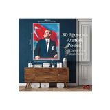 ZC Bayrak Atatürk Portre 50x75cm Raşel Kumaşa Dijital Baskı ata no10 -Kalın Plastik Hediye Kutusunda Gelir-
